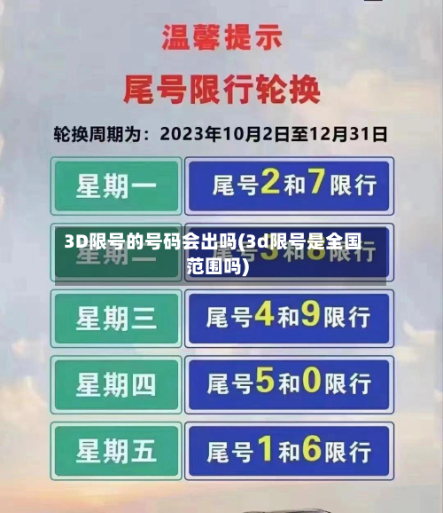 3D限号的号码会出吗(3d限号是全国范围吗)-第3张图片