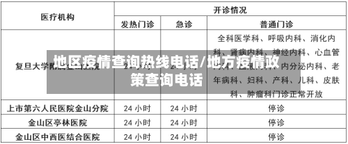 地区疫情查询热线电话/地方疫情政策查询电话-第2张图片