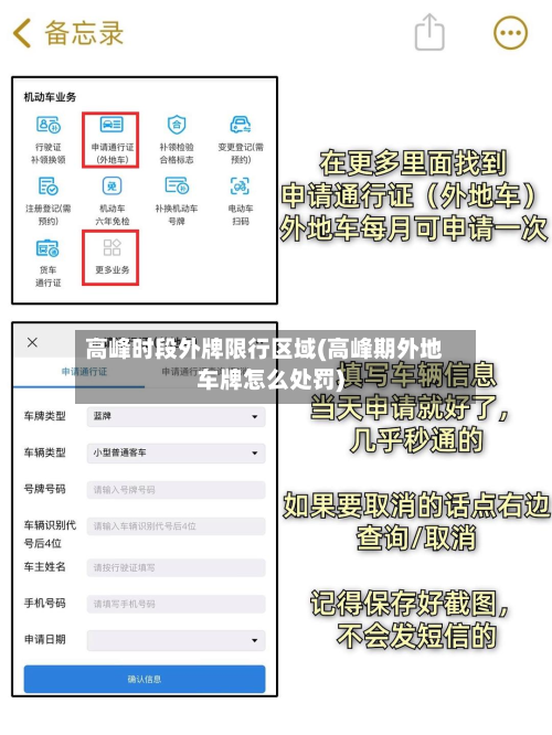 高峰时段外牌限行区域(高峰期外地车牌怎么处罚)-第2张图片