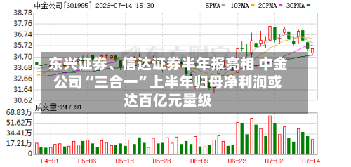 东兴证券、信达证券半年报亮相 中金公司“三合一”上半年归母净利润或达百亿元量级