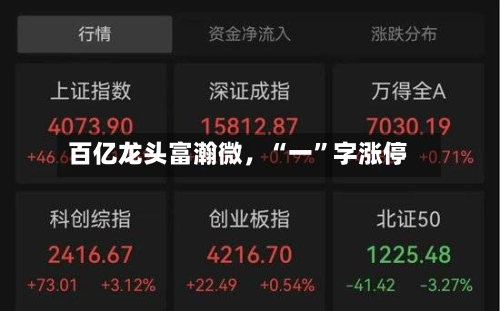 百亿龙头富瀚微，“一”字涨停-第2张图片