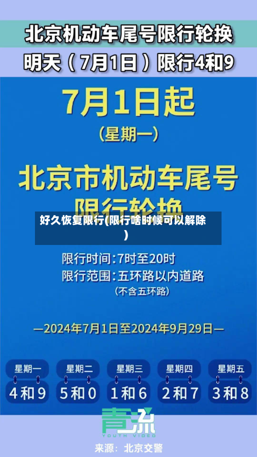 好久恢复限行(限行啥时候可以解除)