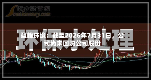 盈峰环境：截至2026年7月31日，公司尚未回购公司股份-第1张图片