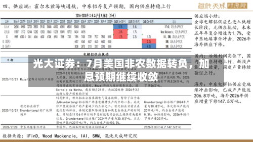 光大证券：7月美国非农数据转负，加息预期继续收敛-第2张图片