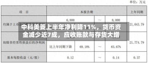 中科美菱上半年净利降11%	，货币资金减少近7成，应收账款与存货大增-第3张图片