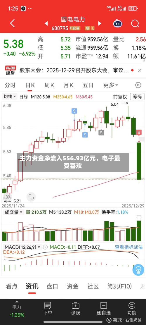 主力资金净流入556.93亿元，电子最受喜欢-第2张图片