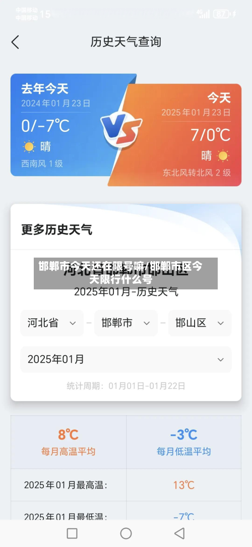 邯郸市今天还在限号嘛/邯郸市区今天限行什么号